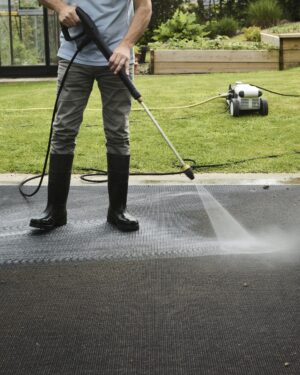 Nature Stardust musta 4506 0096 helppohoitoinen mittatilausmatto