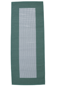 Vaalea matto jossa vihreät reunat koko 80x250cm