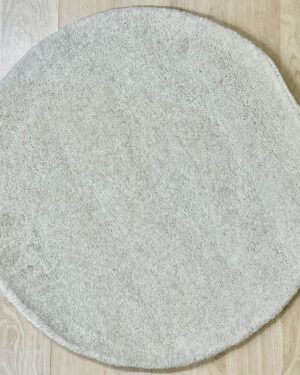 Plain käsintuftattu ivory pyöreä