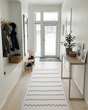 Domino käytävämatto musta-valkoinen 80 cm