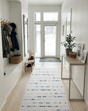 Domino käytävämatto sininen-valkoinen 80 cm