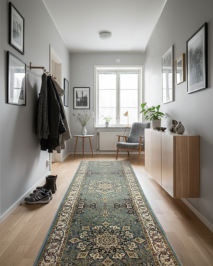 Loretta sininen käytävämatto leveys 80cm