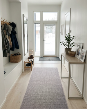 Taru vaaleanharmaa käytävämatto leveys 80cm