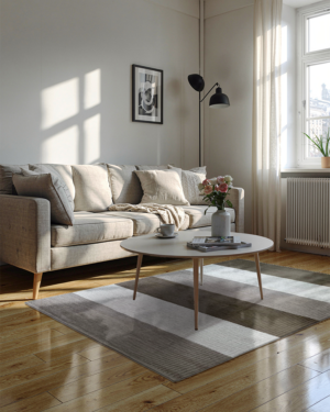 Dhurrie raidallinen beige villamatto 170x240cm