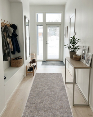 Rex helppohoitoinen matto naturel/blue leveys 80 cm