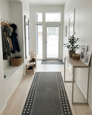 Ruutu käytävämatto musta 80 cm