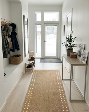 Ruutu käytävämatto vaaleanruskea 65 cm