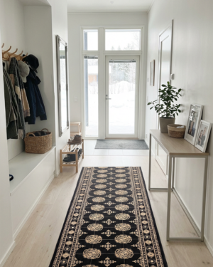 Karachi musta käytävämatto leveys 80cm